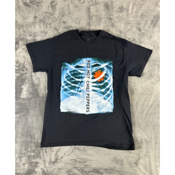 Red Hot Chili Peppers X-Ray Ribcage Graphic T-Shirt Black M Rock Band Tee - Picture 1 of 7